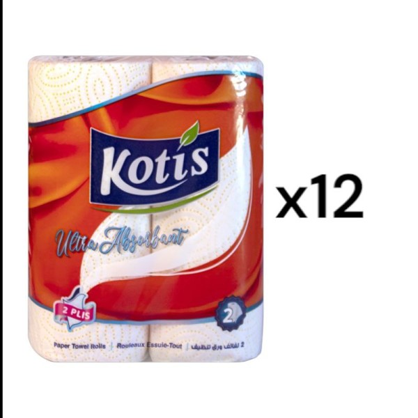 Essuie tout kotis 2 rouleaux sac de 12