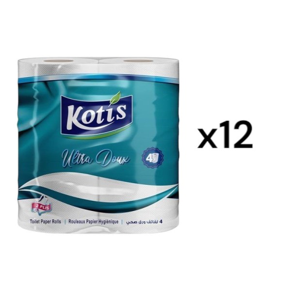 Papier hygiène kotis ultra doux 4 rouleaux sac de 12