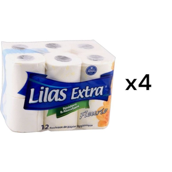 Papier hygiénique ( 3 *12R ) Lilas fleurie
