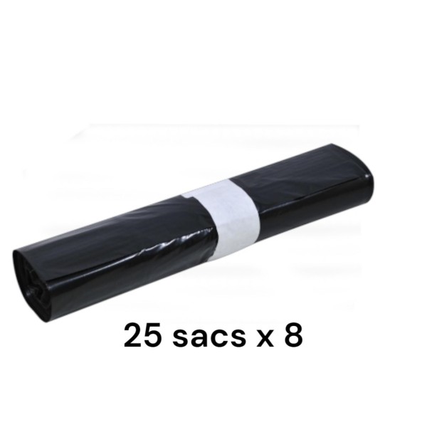 8 x 25 Sacs Poubelles Haute Qualité noir