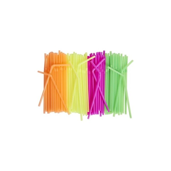 Paille Couleurs Flexible 100 Pcs